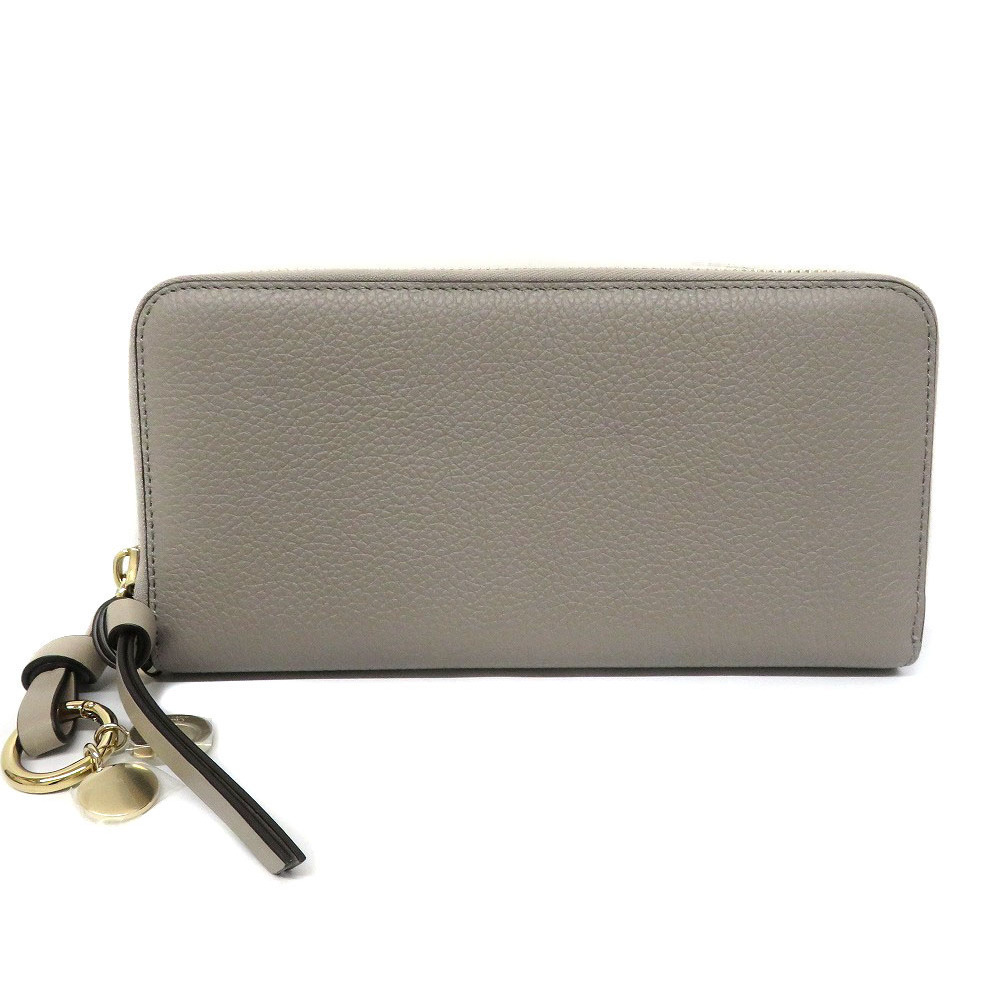 Chloe Alphabet Zip Wallet Gray Around